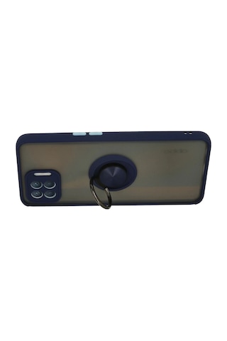Newface - 215 - Oppo Reno 4 Lite Kılıf Montreal Yüzüklü Silikon Kapak - Csmo-tex - - Lacivert