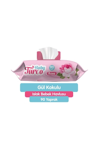 Baby Turco Islak Havlu Mendil 90 Yaprak Gül/Rose 24 Lü Set 2160 Yaprak