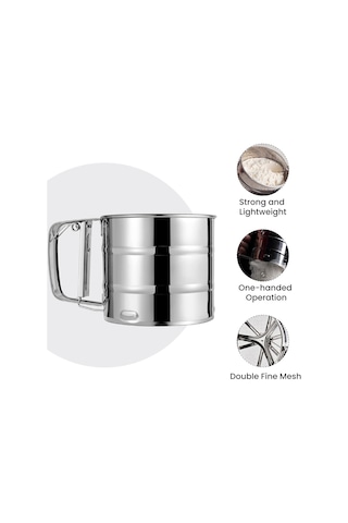 Pasulama İçin Paslanmaz Çelik Un Elek, Çift İnce Örgü Çelik