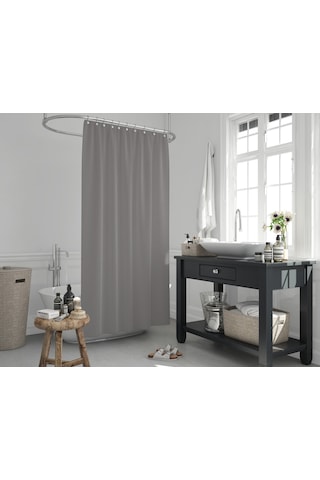Gri Düz Banyo Perdesi 180x200cm duş perdesi Modern Düz Gri Açık Gri