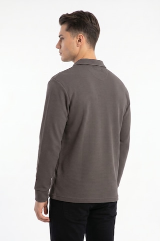 Opınıon Erkek Spor Polo Yaka Petek Dokulu Sweatshırt Bgl-st05442 Vizon