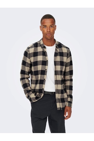Only & Sons Onsgudmund Erkek Kareli Gömlek Lacivert 001