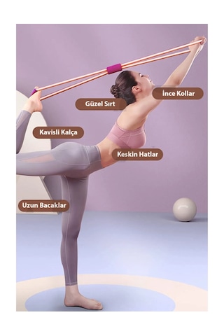 Pilates Direnç Lastiği İpi Vücut Şekillendirici Kelebek Egzersiz