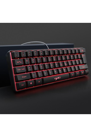 Hxsj V700 Kablolu Oyun Klavyesi Rgb Streamer Kablolu Klavye 61 Tuşlu Oyun Klavyesi Oyun/ofis Siyah