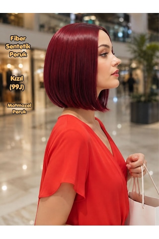 Kısa Sentetik Peruk Kızıl
