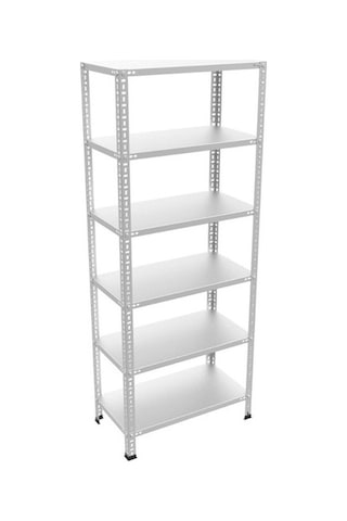 Çelikrafburada 6 Katlı Çelik Galvaniz Arşiv Rafı Depo Rafı Kiler Rafı 43x93x250 Dx51 Kalite Gümüş