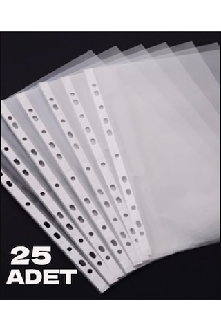 25 Adet A4 Şeffaf Dosya Föy Poşet Dosya 1