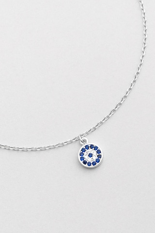 Minimal Nazar 18 Ayar Beyaz Altın Kaplama 24 Cm Gümüş Hal Hal Beyaz