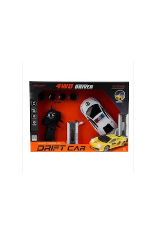 1:24 Uzaktan Kumandalı Sport Drift Car Siyah - Beyaz Çok Renkli