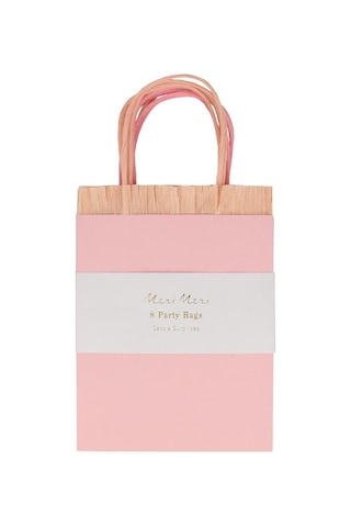 Meri Meri - Pink Fringe Party Bags - Pembe Püsküllü Hediye Çantaları 8'li Tüm Yaşlar