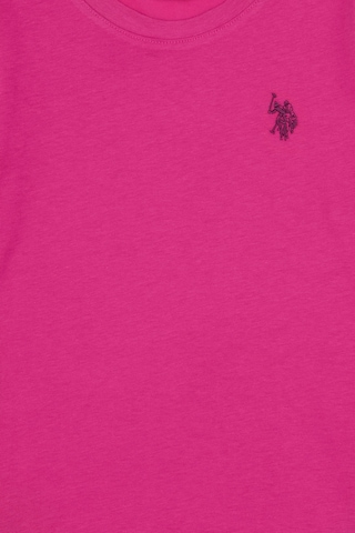 U.S. Polo Assn. Kız Çocuk Pembe Bisiklet Yaka Basic Sweatshirt 50317908-VR041