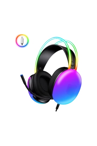 7.1 Rgb Profesyonel Gaming Mikrofonlu Gamer Oyuncu Kulaklığı Usb Pc Ps Xbox Işıklı Rengarenk