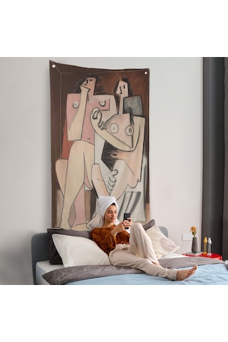 Pablo Picasso - Adam Ve Kadın Soyut Duvar Örtüsü - Homme Et Femme-7329