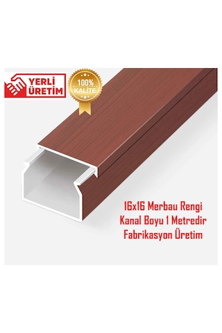 Extra Kendinden Yapışkanlı Merbau Kablo Kanalı 16x16 1 Metre