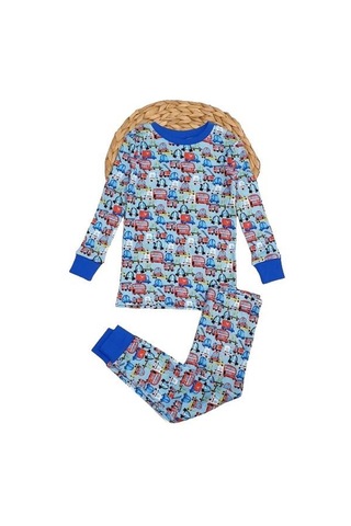 Sea Bubbles Arabalı Çocuk Pijama Takımı Mavı