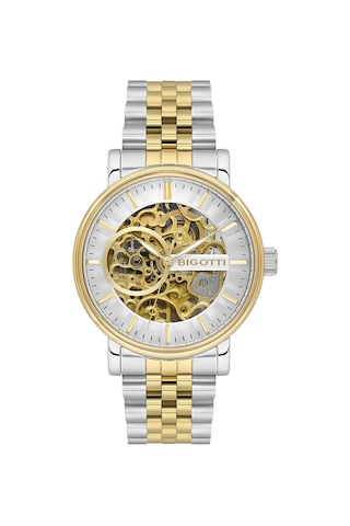 Bigotti Gold Gümüş Çelik Kordon Otomatik Erkek Kol Saati L-bg.1.10684-4 Gold - Gümüş