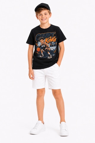 Bayloranzzo Basketball King %100 Pamuk Premium Kalite Erkek Çocuk Tişörtü Siyah