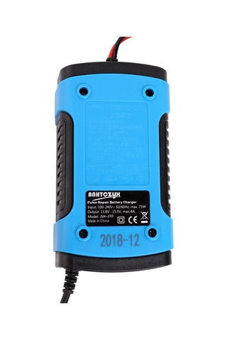 Honmex 12v 6a Akıllı Akü Şarj Cihazı, Otomobil Motosiklet Lead-acid Akü Tamiri, Aşırı Şarj Ve Kısa Devre Korumalı, Mavi, Avrupa Standartı