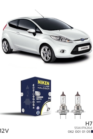 Ford Fiesta 2008-2017 Kısa Far Ampulü H7 Halojen Ampul 12v 55w 2 Adet 3200k Güçlü Net Işık Yasal