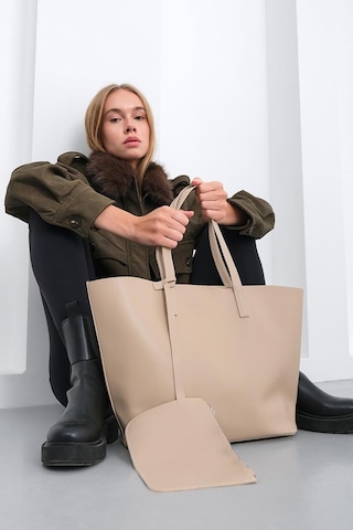 Shule Bags Carrie Cüzdanlı Omuz Çantası Bej Bej