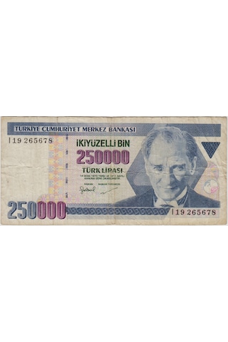 7. Emisyon 3. Tertip 250.000 Lira I19 Temiz.