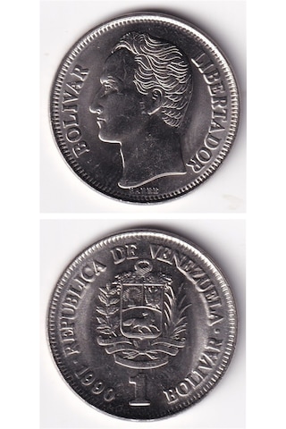 Venezuela, 1 Bolivar 1990 Çil Madeni Para