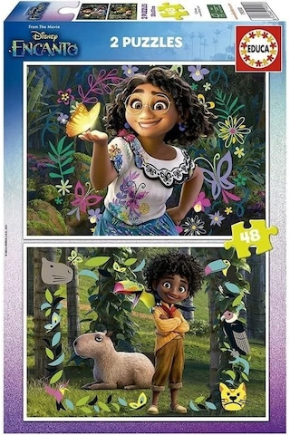 Educa 2x48 Parçalık İkili 4-6 Yaş Çocuk Puzzle - Encanto Sihirli Dünya- Kız Çocuk 1 Adet