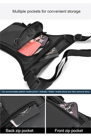 Pazly Erkekler Ve Kadınlar İçin Siyah Motosiklet Bırak Bacak Modeli Siyah