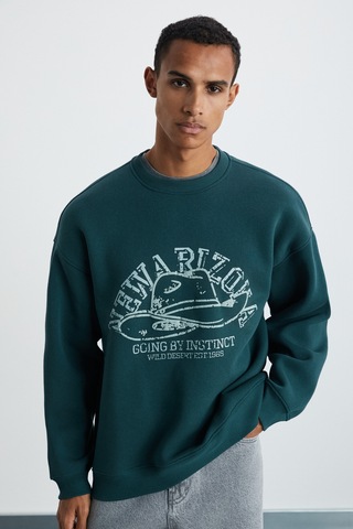 Grımelange Hat Erkek Yumuşacık Yeşil Sweatshirt Yeşil