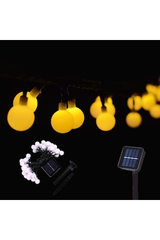 Sarı Kamp Güneş Dize Işık Açık 200 Led Küçük Top Işık Bahçe Noel Partisi Dekorasyon Su Geçirmez Güneş Peri Masalı Işık Avlu Dekorasyon 5m 20leds Sarı