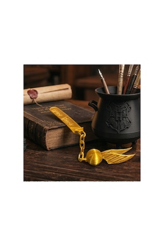 Golden Snitch Kitap Ayracı - Altın Kanatlı Sihirbaz Temalı Ayraç - Kitap Kurdu Hediyesi
