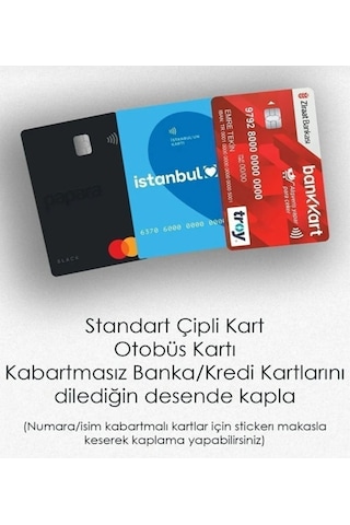3'lü American Express - Papara, Tosla, Otobüs Kart Kaplama Stickeri Kredi Kartı Için Diğer