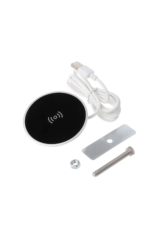 Konesam Masaüstü Gömülü Kablosuz Şarj Cihazı 10w, 6cm Montaj Çapı, Alüminyum, Qi Uyumlu İphone/samsung/huawei
