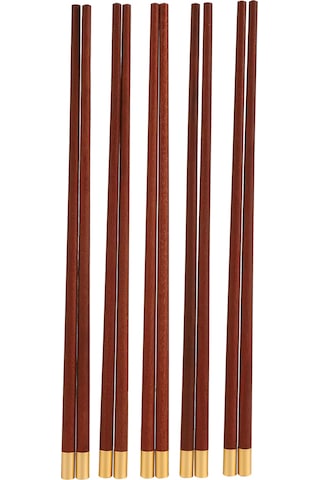 Skycity Doğal Kiremit Kuvars Çatal Seti - Doğal Ahşap, Bakır Uçlu, Sıfır Boya, Hediyelik Kutulu 5 Çift Diğer