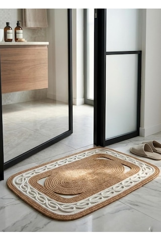 Modern Zincir Desenli Kapı Önü Banyo Ve Balkon Paspası Çift Taraflı Yüksek Trafikli İç Ve Dış Mekan Giriş Pa Çok Renkli