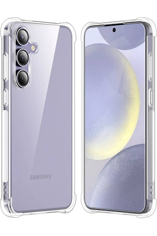 Samsung Galaxy Uyumlu S24 Fe Kılıf Anti Şok Köşe Korumalı Şeffaf Silikon