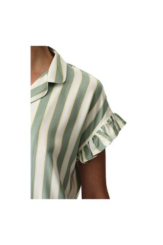 Penti Açık Yeşil Sage Çizgili Gömlek Şortlu Pijama Takımı
