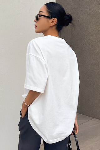 Unisex Keepgoing Baskılı Tasarım Tshirt Beyaz