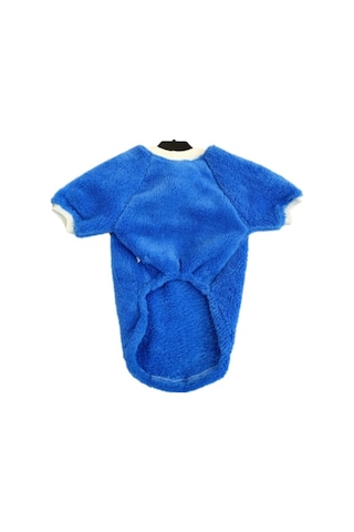 Welsoft Kışlık Lastikli Mavi Kedi Köpek Kıyafeti Elbisesi XL