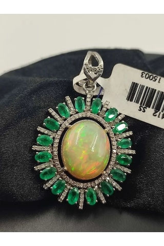 Opal Zümrüt Elmas Kolye Ucu 211