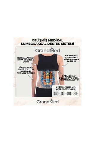 Lumbosakral Korse Çelik Balenli Bedensiz Ayarlanabilir