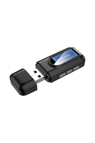 Didadodo T11 2'si 1 Arada Usb Bluetooth 5.0 Adaptör, Lcd Siyah, Kullanışlı Kısayol