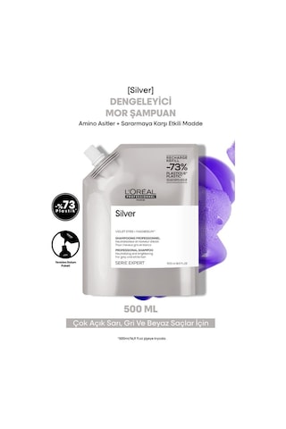 L'oreal Professionnel Silver Çok Açık Sarı, Gri Ve Beyaz Saçlar Için Renk Dengeleyici Refill 500 Ml