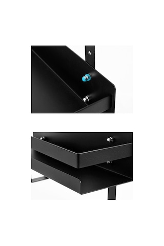 Dancemonkey Cbtx Karbon Çelik Banyo Kapısı Asılı Sepet Organizatör Raf - B Model Tek Katmanlı Çok Renkli