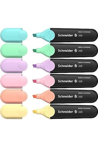 Schneider Pastel Fosforlu Kalem 6'lı Set Çok Renkli