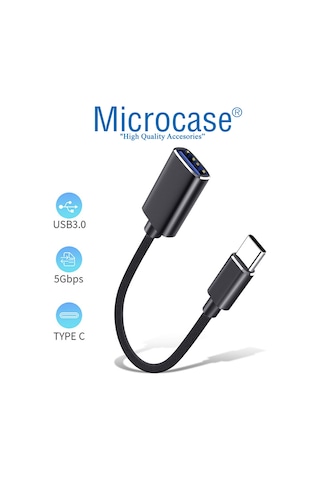 Microcase Type C Usb 3.0 Otg Adaptör - Siyah Al2599
