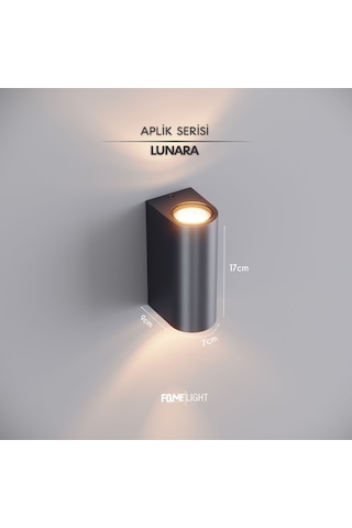 FoneLight Lunara 17 cm LED Duvar Apliği Antrasit Alüminyum IP65 Dış Mekan Bahçe Cephe Aydınlatması GALA340 - SEO uyumlu