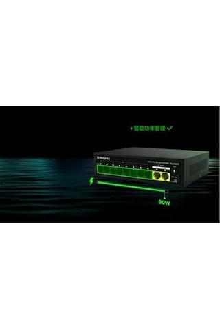 Tenda S110gpc 10 Port 8 Port Poe+ 10-100 Mbps + 2 Port 10-100-1000 Uplink Switch Çelik Kasa