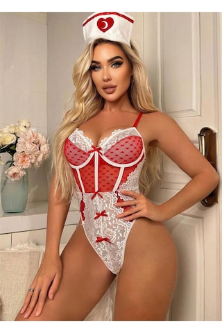New Dreams Modern Göz Alıcı Etekli Dantelli Renkli Jartiyer Gecelik Kombin Set Renkli