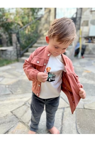 4-5-6 Yaş Kot Pantolonlu Nubukceketli Uzun Kollu Penye Sweat 3lü Erkek Çocuk Takımı Yeşil Yeşil